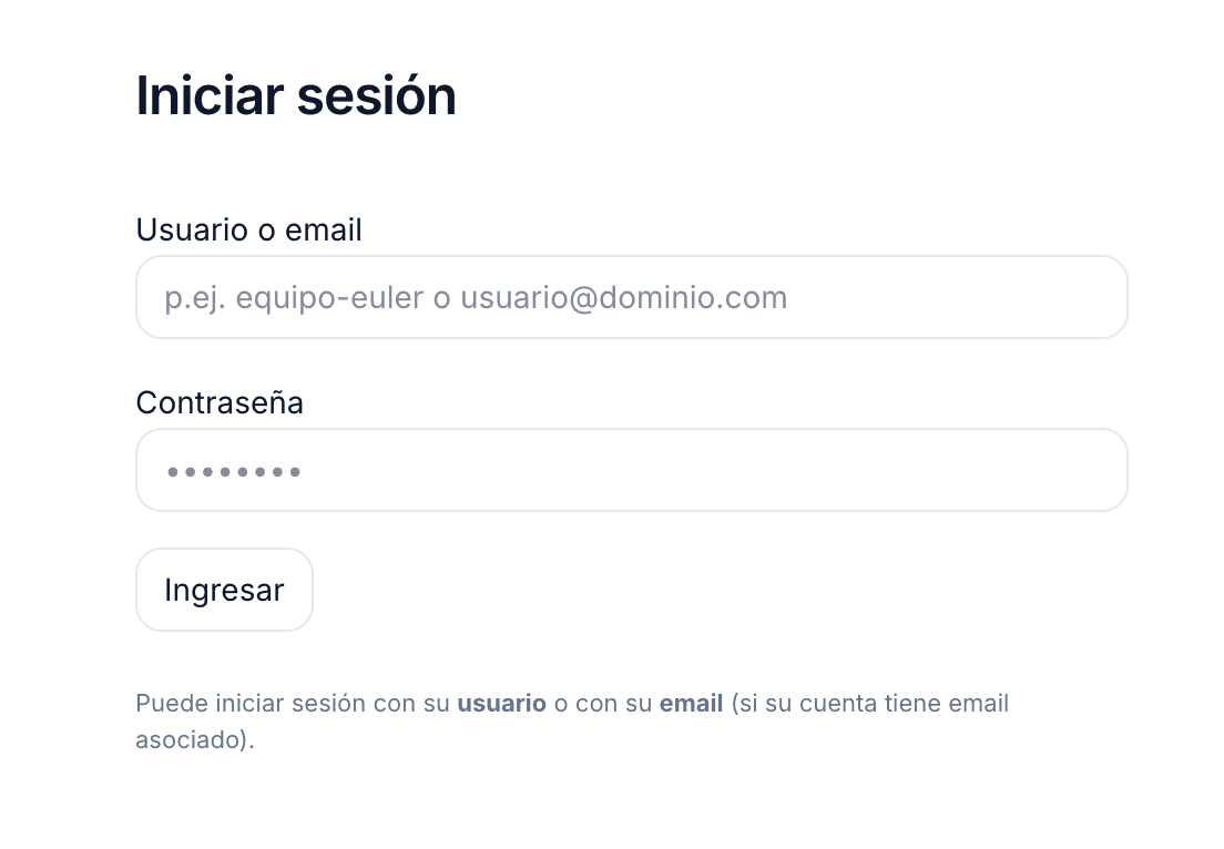Pantalla de iniciar sesión